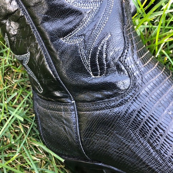 El General Western Teju Lizard Leather Boots Size W-8 M-6.5 - Picture 4 of 12